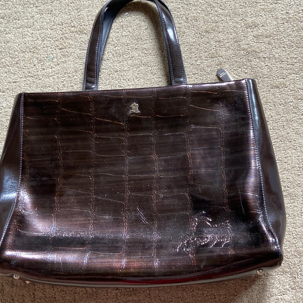 montagut large/medium sized handbag rectangle brown vintage
